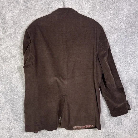 Lauren Ralph Lauren Blazer Mens 46L Corduroy Sport Jacket Brown Paisley Lined